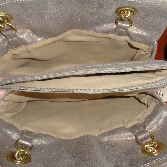 Relic Quilted Metallic Gold Shimmer Satchel - Picture 10 of 12